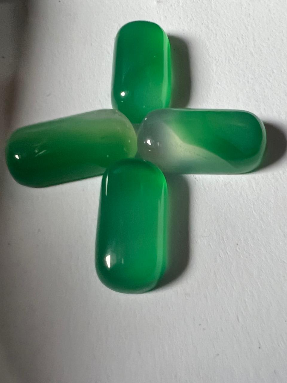 Kids Pack Natural Green Onyx Cabochon: AAA+ Cushion Gemstone